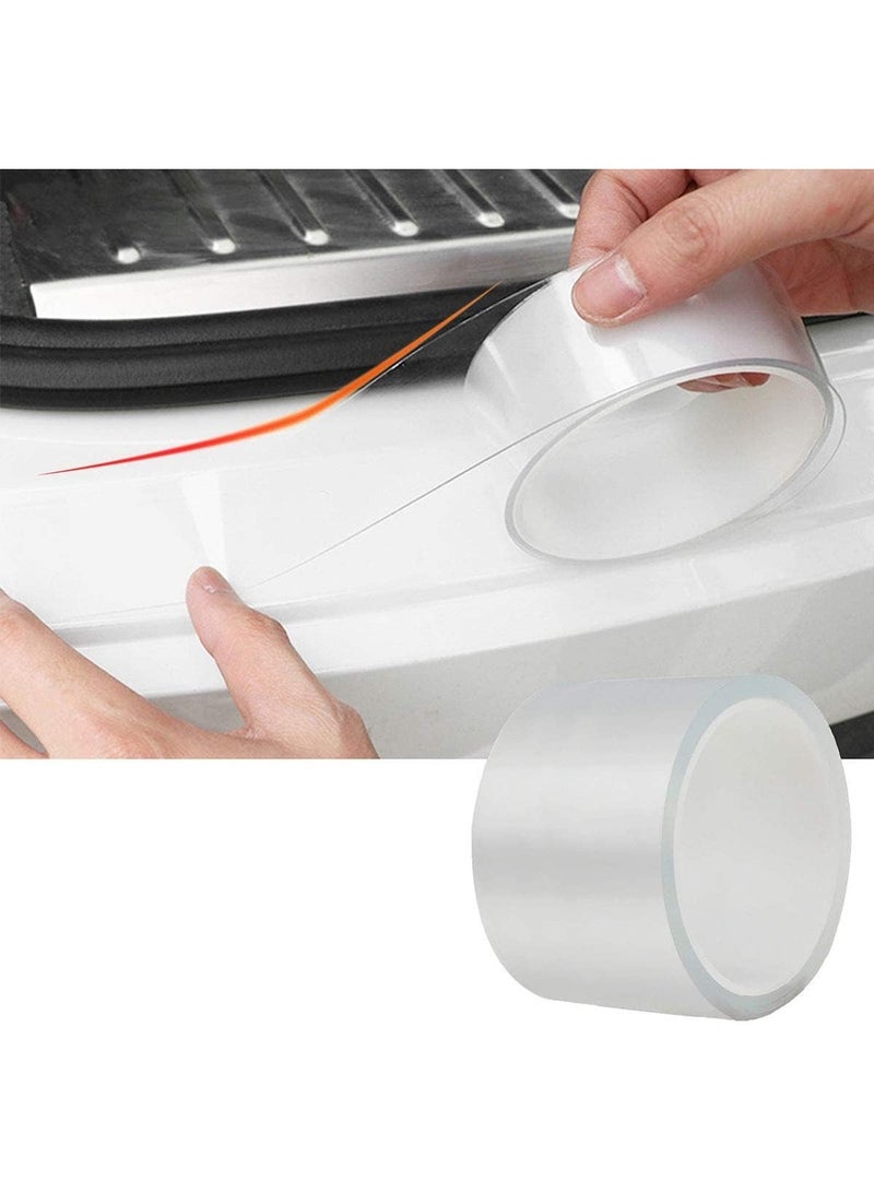 شرائط منع الاصطدام للبوابات العامة للسيارات، شرائط حماية حواف أبواب السيارات، شرائط لاصقة منع الاصطدام شمقاومة للخدش على جسم السيارة، تحمي أبواب السيارة والمصد الأمامي الخلفي(الأبعاد: 33 قدم × 2.8 بوصةفافة غير مرئية）